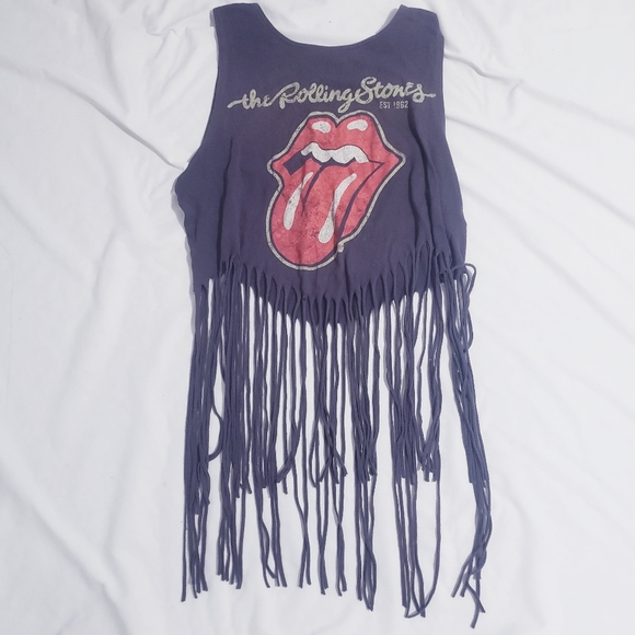 StreetWearSociety Rolling Stones Fringe Tank Top - Picture 13 of 13